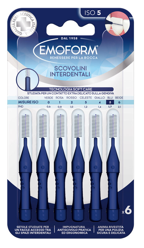 EMOFORM ISO 5 BLUE INTERDENTAL BRUSH 6 PIECES