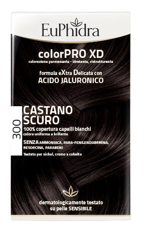 EUPHIDRA COLORPRO XD 300 DARK BROWN HAIR COLORING GEL IN BOTTLE + ACTIVATOR + CONDITIONER + GLOVES