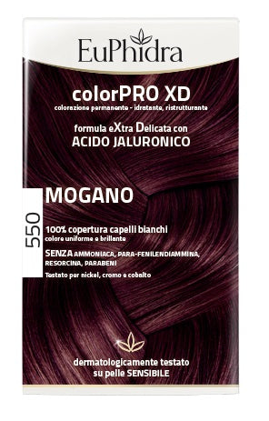 EUPHIDRA COLORPRO XD 550 MAHOGANY HAIR COLORING GEL IN BOTTLE + ACTIVATOR + CONDITIONER + GLOVES