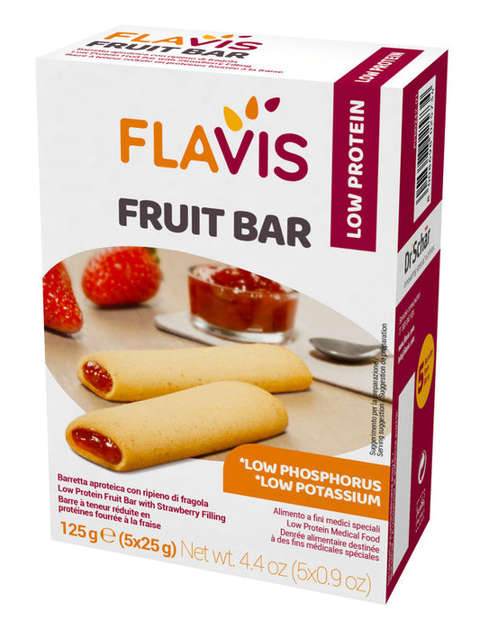 FLAVIS FRUIT BAR APROTEIN BAR WITH STRAWBERRY FILLING 5 PIECES OF 25 G