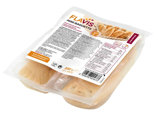 FLAVIS MINI BAGUETTE WHITE NON-PROTEIN SANDWICHES 2 PIECES OF 100 G