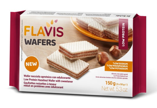 FLAVIS PROTEIN-FREE HAZELNUT WAFERS 3 SERVINGS OF 50 G