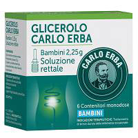 GLICEROLO BAMBINI 2,25 G SOLUZIONE RETTALE 6 CONTENITORI MONODOSE CON CAMOMILLA E MALVA