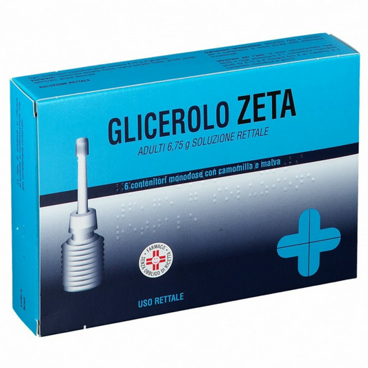 GLYCEROL ZETA ADULTS 6.75 G RECTAL SOLUTION 6 SINGLE-DOSE CONTAINERS WITH CHAMOMILE AND MALLOW