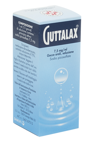 GUTTALAX "7,5 MG/ML GOCCE, SOLUZIONE ORALE"FLACONE DA 15 ML"