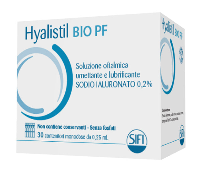 HYALISTIL BIO PF PHOSPHATE-FREE SINGLE-DOSE OPHTHALMIC SOLUTION BASED ON 0.2% HYALURONIC ACID 30 VIALS 0.25 ML