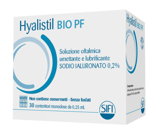 HYALISTIL BIO PF PHOSPHATE-FREE SINGLE-DOSE OPHTHALMIC SOLUTION BASED ON 0.2% HYALURONIC ACID 30 VIALS 0.25 ML