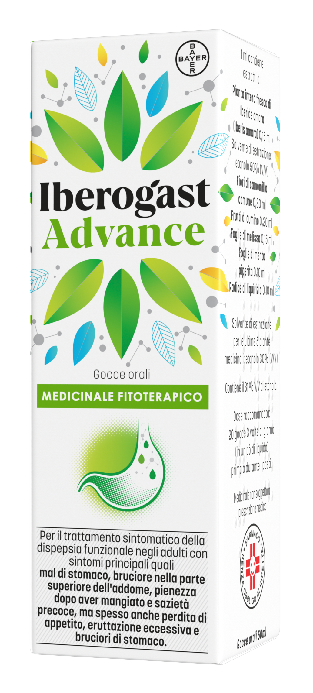 IBEROGASTADVANCE ORAL DROPS LIQUID 1 GLASS BOTTLE OF 50 ML WITH DROPPER APPLICATOR