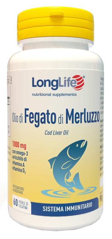 LONGLIFE COD LIVER OIL 1000 MG 60 GELATIN PEARLS