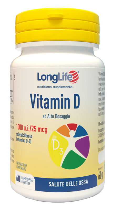 LONGLIFE VITAMIN D 1000IU 60 COATED TABLETS