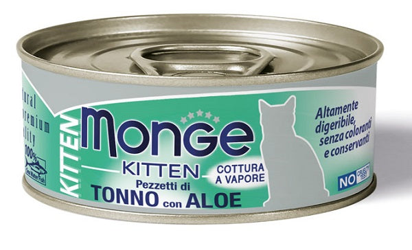 MONGE NATURAL QUALITY GATTO MONGE JELLY PEZZETTI TONNO BONITO/ALOE KITTEN 80 G