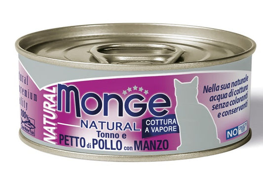 MONGE NATURAL QUALITY GATTO MONGE NATURAL PETTO DI POLLO CON MANZO 80 G