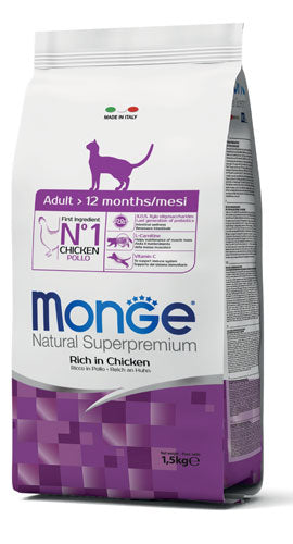 MONGE NATURAL SUPERPREMIUM SECCO GATTO ADULT CAT 1,5 KG