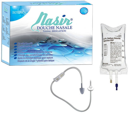 NASIR DOCCIA NASALE CON SOLUZIONE FISIOLOGICA ISOTONICA 10 SACCHE 250 ML + 1 BLISTER