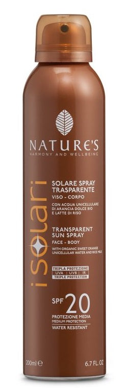 NATURE'S I SOLARI SPRAY TRASPARENTE SPF20 200 ML