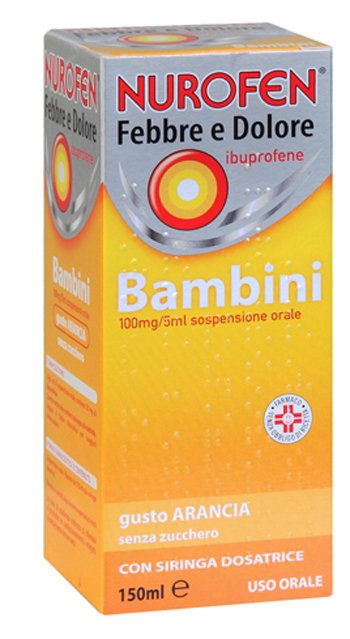 NUROFEN FEBBRE E DOLORE BAMBINI 100MG/5ML SOSPENSIONE ORALE SENZA ZUCCHERO