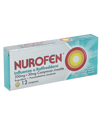 NUROFEN INFLUENZA E RAFFREDDORE 200 MG + 30 MG COMPRESSE RIVESTITE