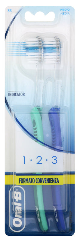ORALB 123 INDICATOR MANUAL TOOTHBRUSH 40 MEDIUM BRISTLES