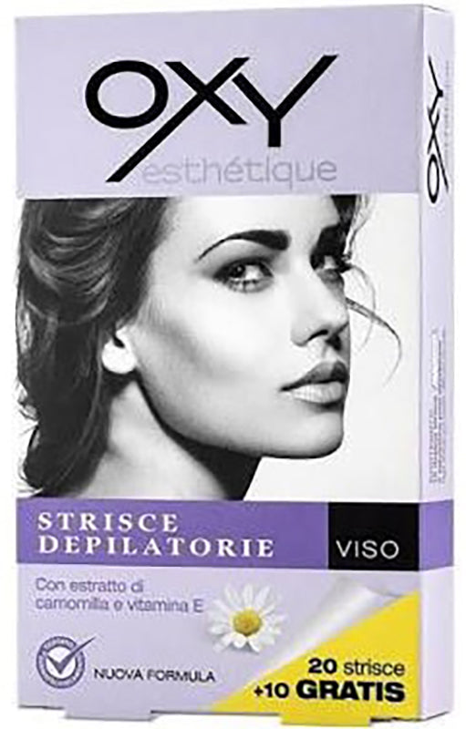 OXY STRISCE DEPILATORIE VISO 20 PEZZI