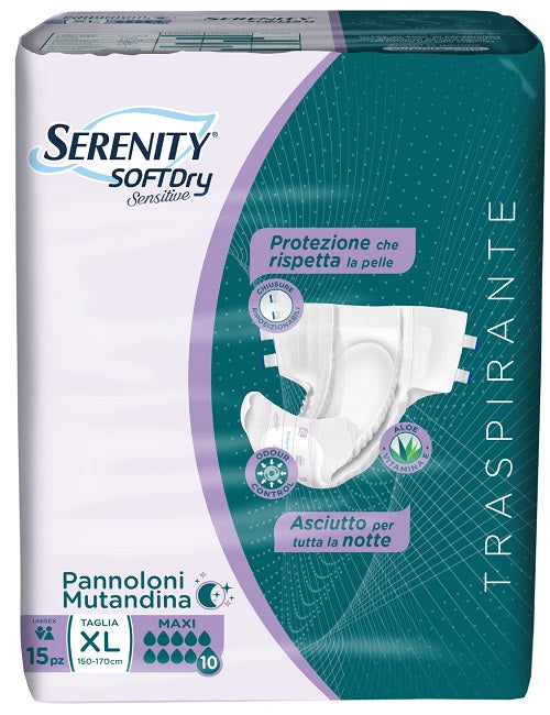 SERENITY SD SENSITIVE MAXI XL DIAPER PANTS 15 PIECES