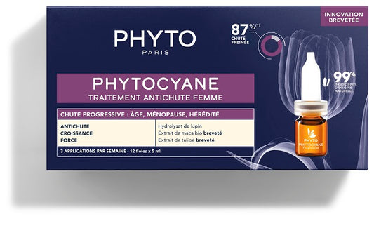 PHYTOCYANE VIALS FOR WOMEN WITH PROGRESSIVE HAIR LOSS 12 VIALS OF 5 ML