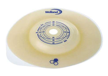 PLACCA PER COLOSTOMIA CONVESSA RITAGLIABILE AURUM2 DIAMETRO 13-35 MM FLANGIA 55 MM 5 PEZZI