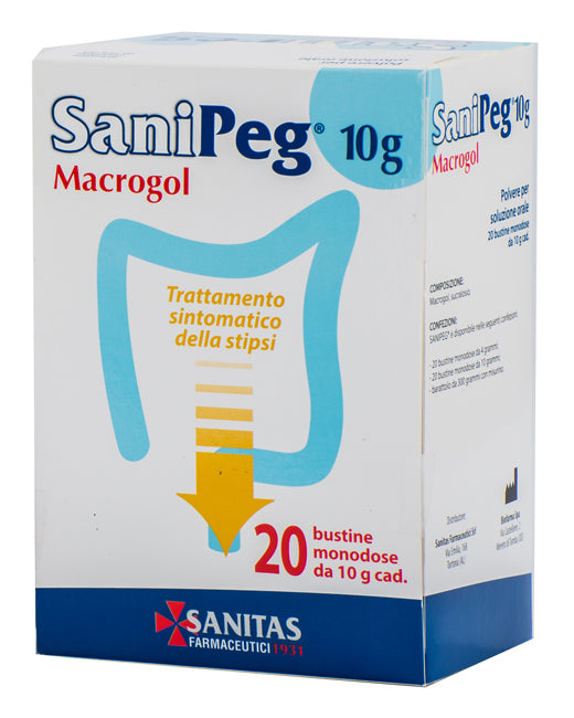 SANIPEG MACROGOL POWDER FOR ORAL SOLUTION 20 SACHETS OF 10 G