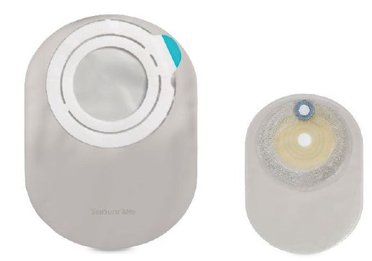 SENSURA MIO FLEX 2-PIECE SYSTEM WITH ADHESIVE ATTACHMENT CLOSED BOTTOM COLOSTOMY BAG TRANSPARENT 70MM 30 PIECES