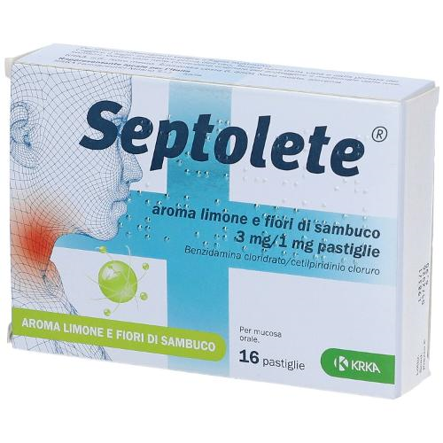 SEPTOLETE AROMA LIMONE E FIORI DI SAMBUCO 3 MG/1 MG PASTIGLIE