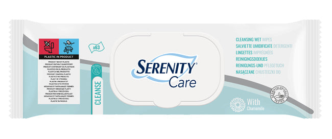 SERENITY CARE WET CLEANSING WIPES 63 PIECES