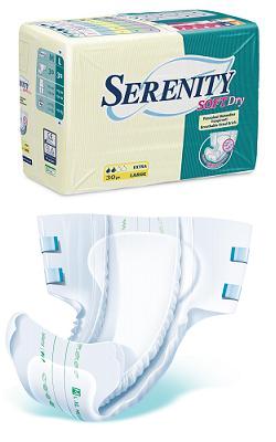 SERENITY SOFTDRY INCONTINENCE PADS SUPER MEDIUM SIZE 30 PIECES