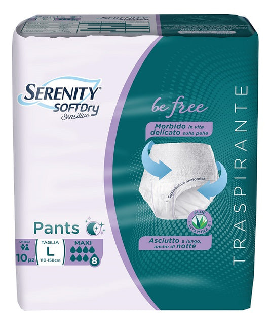 SERENITY PANTS SD SENSITIVE BE FREE MAXI L 10 PIECES