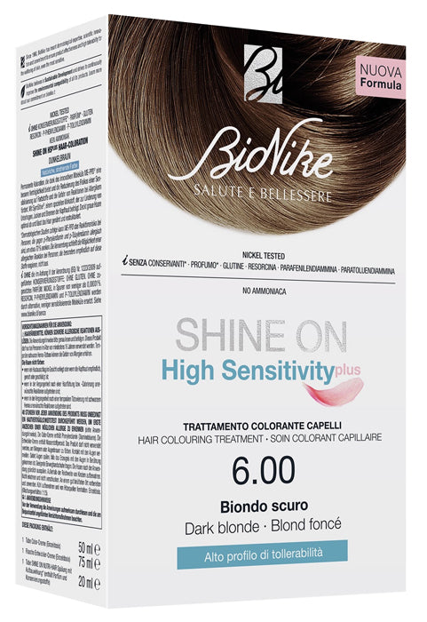 SHINE ON HIGH SENSITIVITY PLUS DARK BLONDE 6.00 CREAM DEVELOPER 75 ML + COLOURING CREAM 50 ML