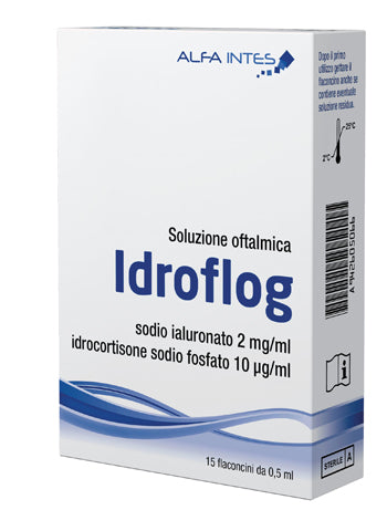 IDROFLOG OPHTHALMIC SOLUTION BASED ON SODIUM HYALURONATE AND SODIUM HYDROCORTISONE PHOSPHATE 15 VIALS OF 0.5 ML