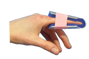 FARMASPLINT BELL-SHAPED FINGER FRACTURE SPLINT, SMALL SIZE, PREFORMED IN MOLDABLE ALUMINUM WITH 7 CM RADIOLUCENT, ANTI-ALLERGIC POLYURETHANE SPONGE PADDING