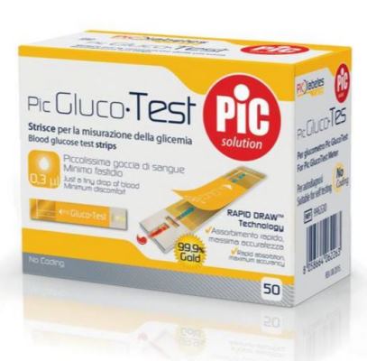 PIC GLUCOTEST BLOOD GLUCOSE TEST STRIPS (50 PCS)