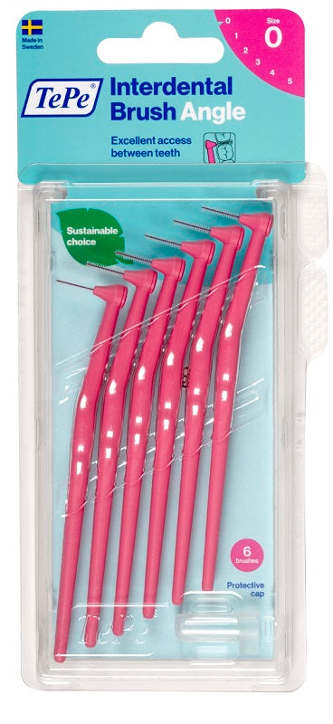 TEPE ANGLE INTERDENTAL BRUSH PINK 0.4MM 6 PIECES
