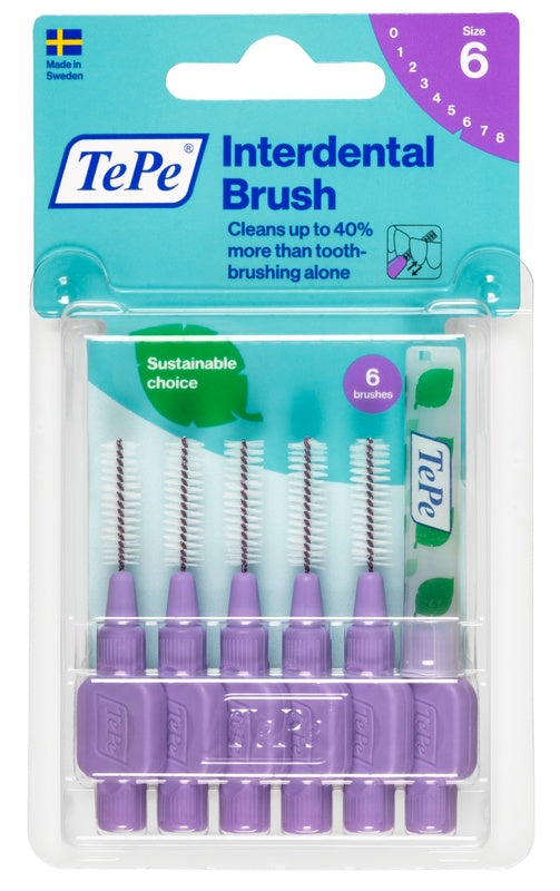 TEPE PURPLE INTERDENTAL BRUSH 1.1MM 6 PIECES