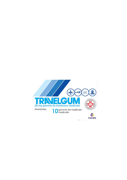TRAVELGUM "20 MG MEDICATED CHEWING GUMS" 10 GUMS"
