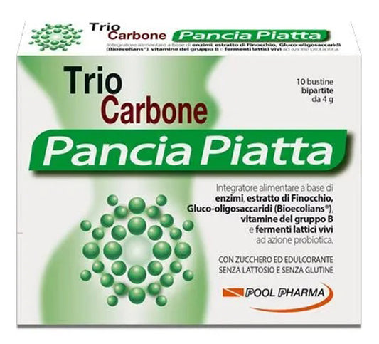 TRIOCARBONE PANCIA PIATTA 10 BUSTINE BIPARTITE 4 G